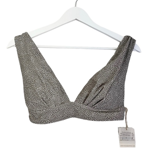 NWT Byron Bay Women's Ellie Bralette‎ Bikini Top in Taupe Polka Dot Size 6 - Picture 3 of 12
